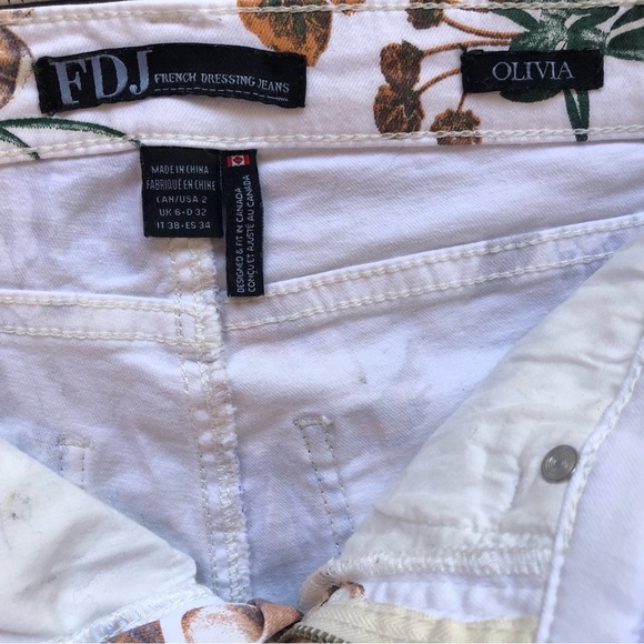 FDJ French Dressing Jeans Olivia Floral Print Classic 5-Pocket Pants Size 2 - Picture 7 of 7